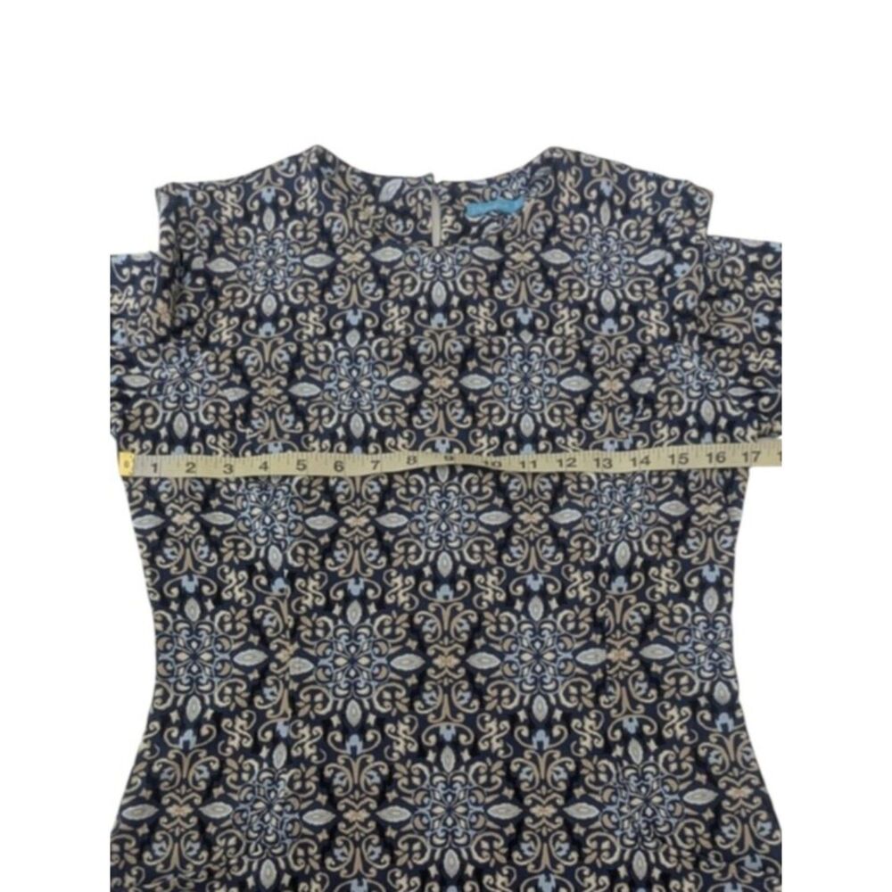 J. McLaughlin Catalina Cloth Blue Geo Print Sheath Dress Size S Business Career - Picture 4 of 9